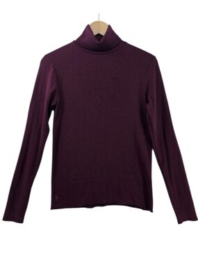 Polo Ralph Lauren Plum Stretch Blend Ribbed Turtleneck Women's Size Large